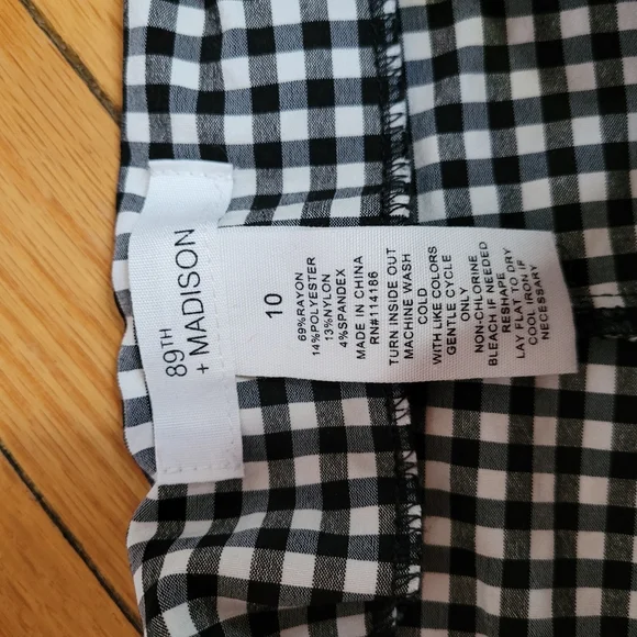 89th & Madison wide leg paper bag gingham pants - Picture 6 of 10